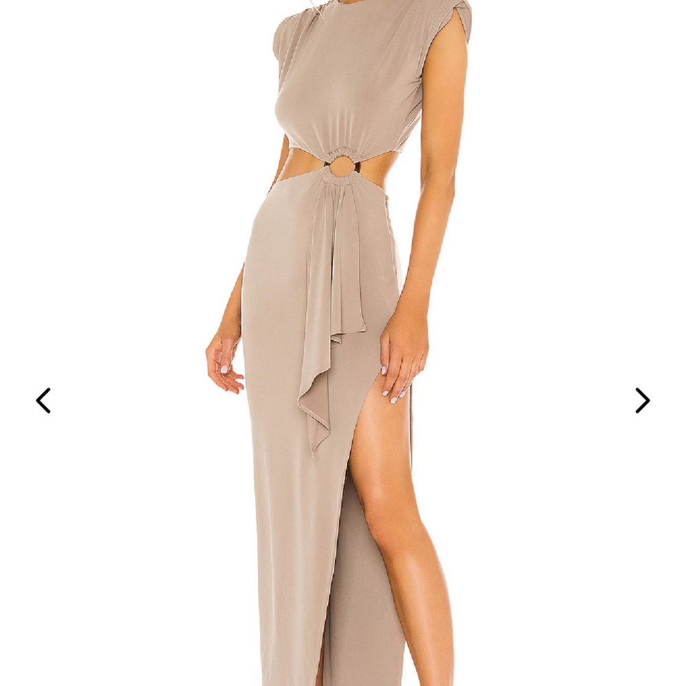 Lovers + Friends Encore Dress, Tan Sleeveless Sheath Maxi Dress - Picture 3 of 6